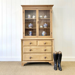 A 19th Century English Pine Bookcase Cabinet or Hutch