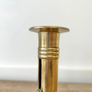 An Antique English Brass Chamber Stick