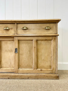 An English Country Pine Buffet Sideboard with Metal Cups c1890