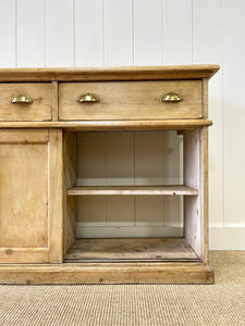 An English Country Pine Buffet Sideboard with Metal Cups c1890