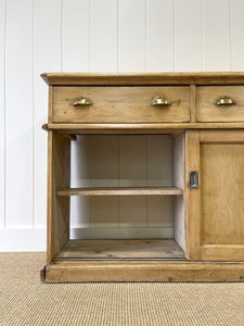 An English Country Pine Buffet Sideboard with Metal Cups c1890