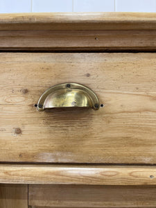 An English Country Pine Buffet Sideboard with Metal Cups c1890