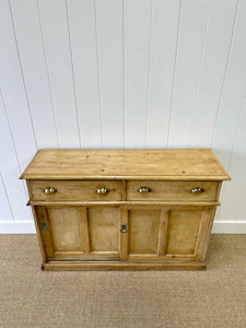 An English Country Pine Buffet Sideboard with Metal Cups c1890
