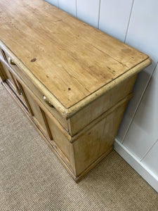 An English Country Pine Buffet Sideboard with Metal Cups c1890