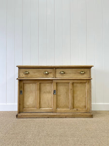 An English Country Pine Buffet Sideboard with Metal Cups c1890