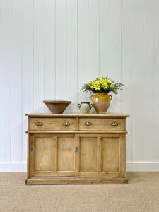 An English Country Pine Buffet Sideboard with Metal Cups c1890