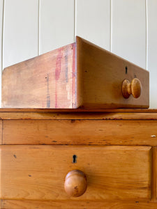 An Antique English Pine Chest of Drawers Dresser with Wooden Knobs c1890