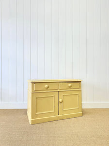An English Country Pine Butter Yellow Cabinet Cupboard