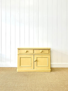 An English Country Pine Butter Yellow Cabinet Cupboard
