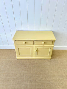 An English Country Pine Butter Yellow Cabinet Cupboard