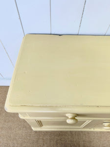 An English Country Pine Butter Yellow Cabinet Cupboard