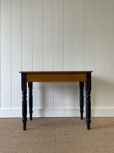 An English Pine Ebonized Desk or Console Side Table c1860