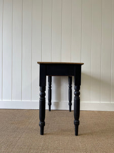 An English Pine Ebonized Desk or Console Side Table c1860