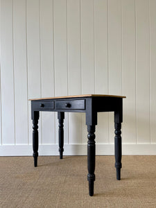 An English Pine Ebonized Desk or Console Side Table c1860