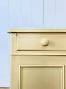 An English Country Pine Butter Yellow Cabinet Cupboard