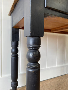 An English Pine Ebonized Desk or Console Side Table c1860