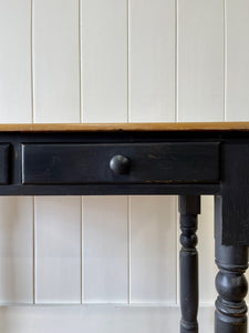 An English Pine Ebonized Desk or Console Side Table c1860