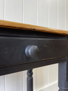 An English Pine Ebonized Desk or Console Side Table c1860
