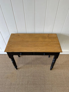 An English Pine Ebonized Desk or Console Side Table c1860