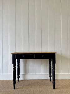 An English Pine Ebonized Desk or Console Side Table c1860