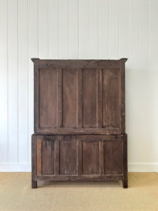 A Stately English 18th Century Oak Tack Cupboard