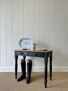 An English Pine Ebonized Desk or Console Side Table c1860