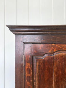 A Stately English 18th Century Oak Tack Cupboard