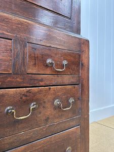 A Stately English 18th Century Oak Tack Cupboard