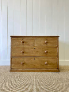 A Low English Pine Chest of Drawers Dresser c1890