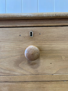 A Low English Pine Chest of Drawers Dresser c1890