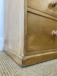 A Low English Pine Chest of Drawers Dresser c1890