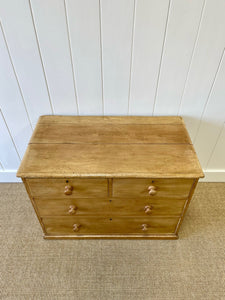 A Low English Pine Chest of Drawers Dresser c1890