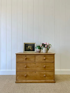 A Low English Pine Chest of Drawers Dresser c1890