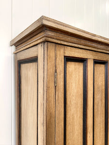 A Truly Monumental Bleached Oak Linen Press Cupboard