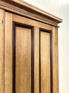 A Truly Monumental Bleached Oak Linen Press Cupboard