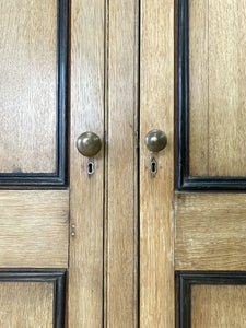 A Truly Monumental Bleached Oak Linen Press Cupboard