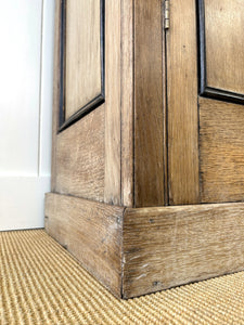 A Truly Monumental Bleached Oak Linen Press Cupboard