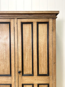 A Truly Monumental Bleached Oak Linen Press Cupboard