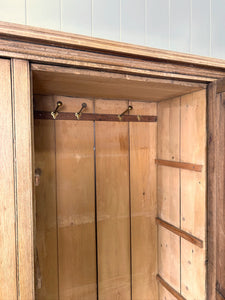 A Truly Monumental Bleached Oak Linen Press Cupboard