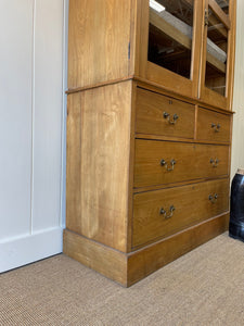 An English Country Linen Press or Housekeepers Cupboard Cabinet c1890
