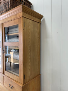 An English Country Linen Press or Housekeepers Cupboard Cabinet c1890