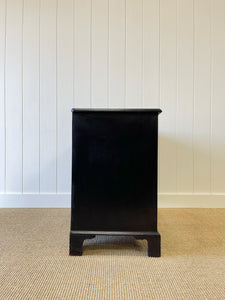 An Antique English Ebonized Black Chest of Drawers Dresser c1890