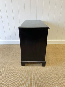 An Antique English Ebonized Black Chest of Drawers Dresser c1890