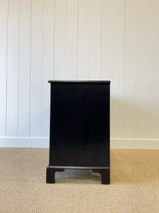 An Antique English Ebonized Black Chest of Drawers Dresser c1890