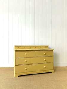 An Antique English Painted Pine Chest of Drawers Dresser c1890