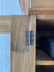 An English Country Linen Press or Housekeepers Cupboard Cabinet c1890