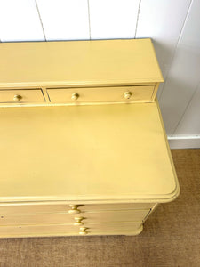An Antique English Painted Pine Chest of Drawers Dresser c1890