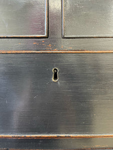 An Antique English Ebonized Black Chest of Drawers Dresser c1890