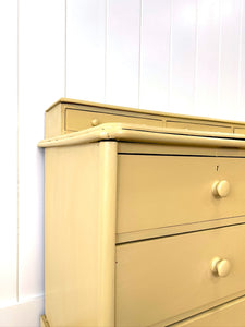 An Antique English Painted Pine Chest of Drawers Dresser c1890