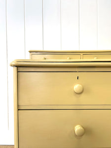 An Antique English Painted Pine Chest of Drawers Dresser c1890